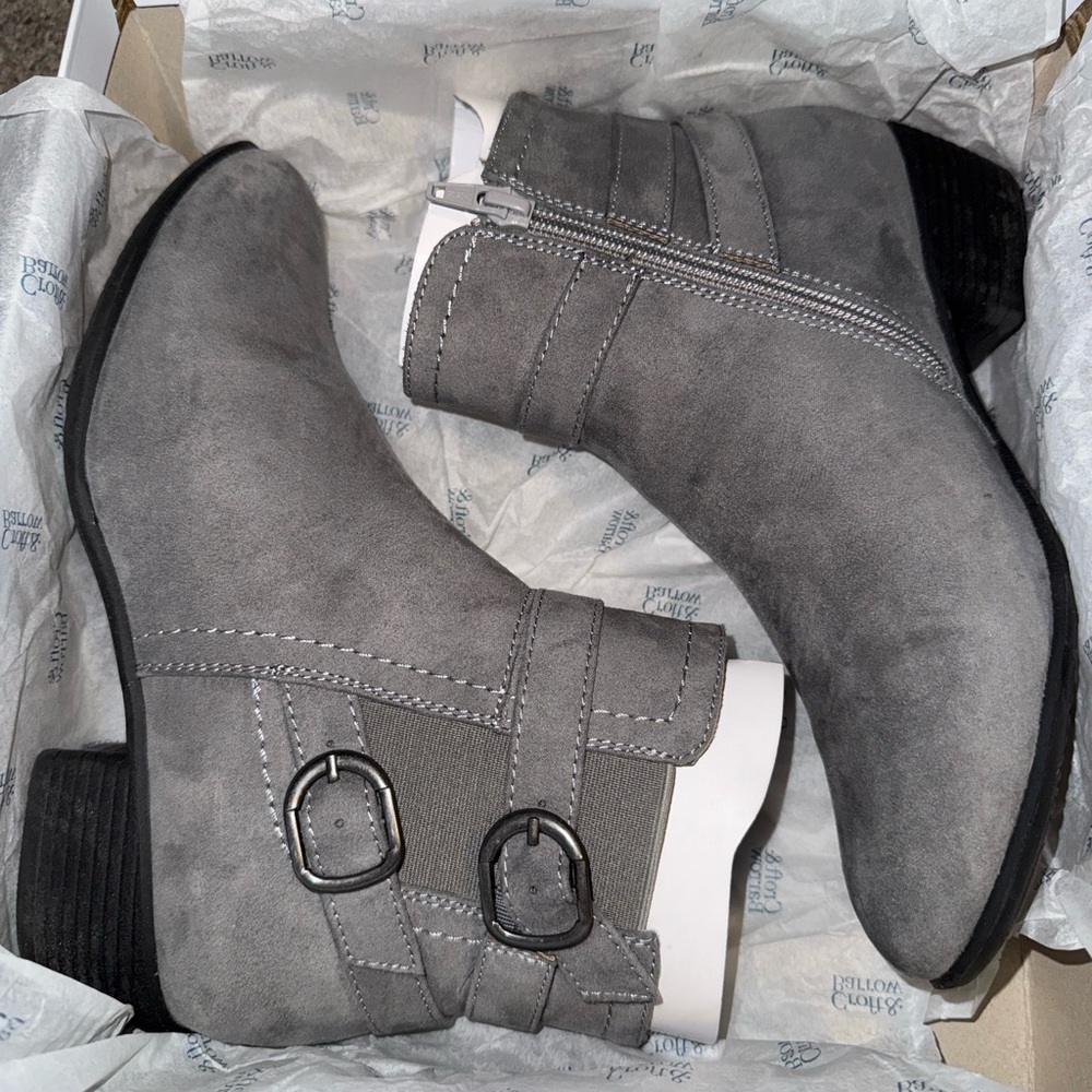Women’s Croft & Barrow Bombay Ankle Boots, Grey, 7.5W